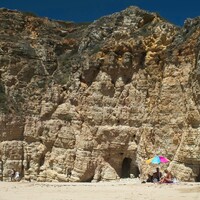Rock formation at the Praia de Beliche